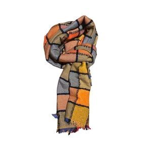 Madewell Emmy Plaid Scarf New With Tags 80”x20” Textured